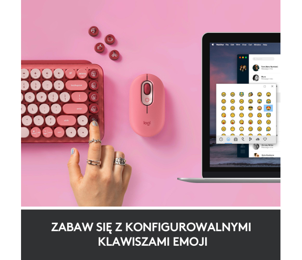LOGITECH POP KEYS Coral Rose US INTL - 716622 - zdjęcie 6